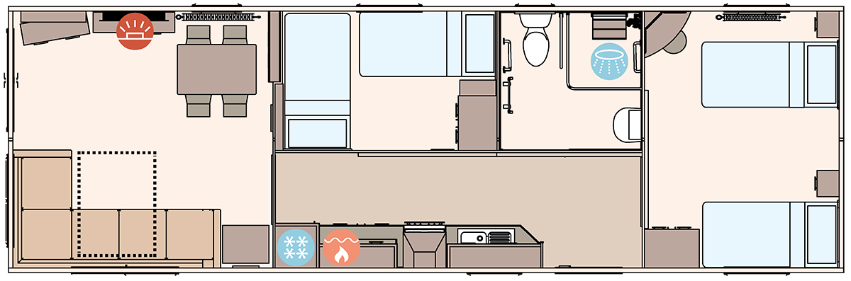 The Derwent 38ft x 12ft x 2 Bedroom floorplan