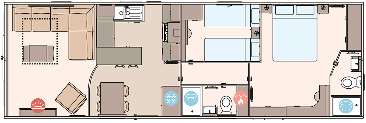 The Ingleton Residential 40ft x 13ft x 2 Bedroom floorplan