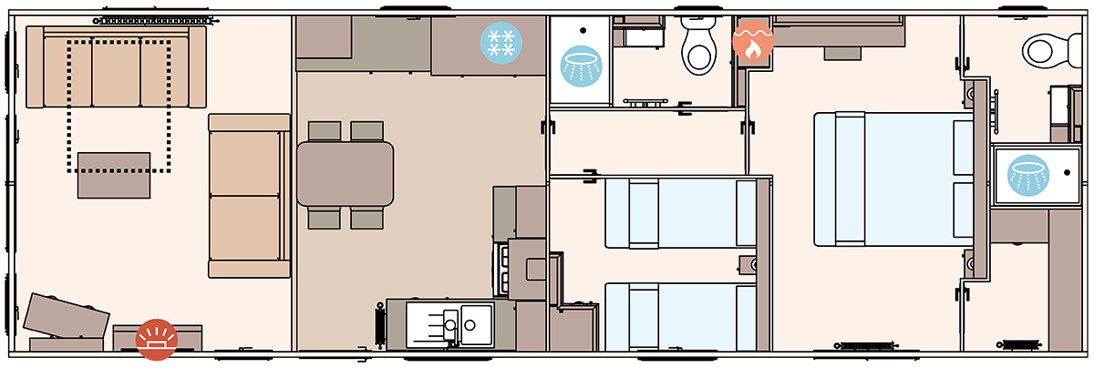 The Windermere Residential 40ft x 13ft x 2 Bedroom  floorplan