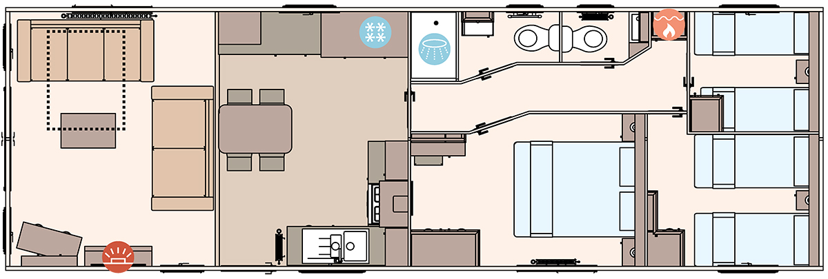 The Windermere Residential 40ft x 13ft x 3 Bedroom  floorplan