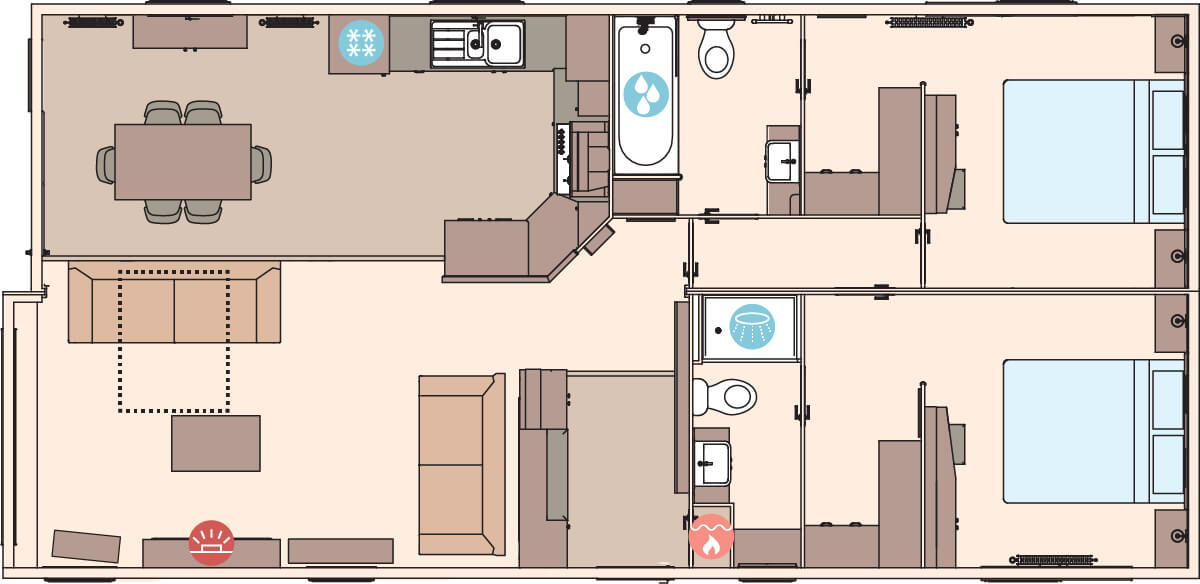 The Kielder Exclusive 41 x 20 x 2 Bedroom (Double Bed Option) floorplan